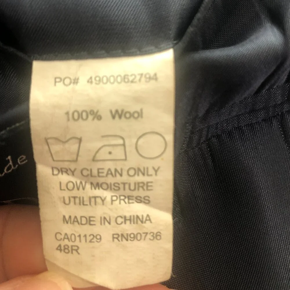Ralph Lauren for Dillards Men's Navy Blue Suit Blazer 2‎ Buttons 48R